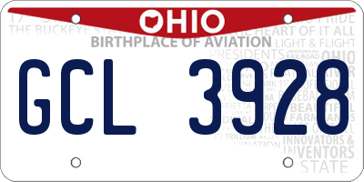 OH license plate GCL3928