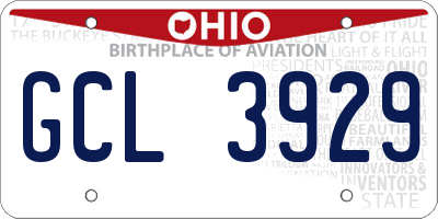 OH license plate GCL3929