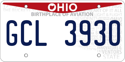 OH license plate GCL3930