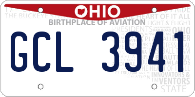 OH license plate GCL3941
