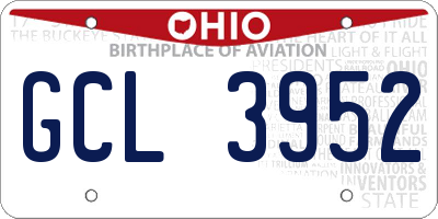 OH license plate GCL3952
