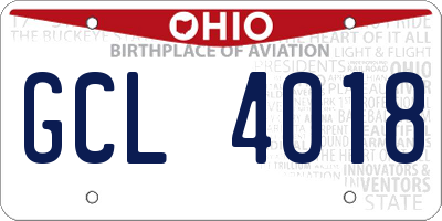 OH license plate GCL4018