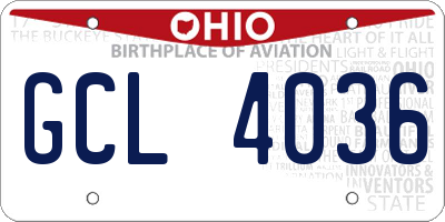 OH license plate GCL4036