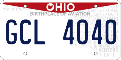 OH license plate GCL4040