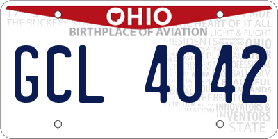 OH license plate GCL4042