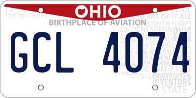 OH license plate GCL4074
