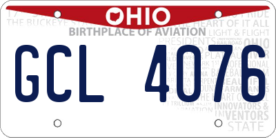 OH license plate GCL4076