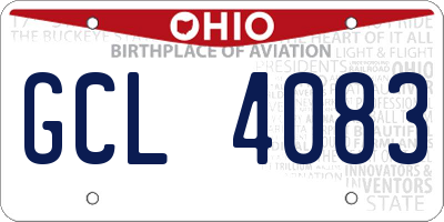 OH license plate GCL4083