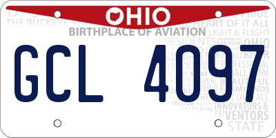 OH license plate GCL4097