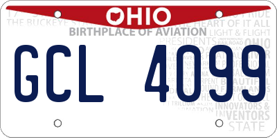 OH license plate GCL4099