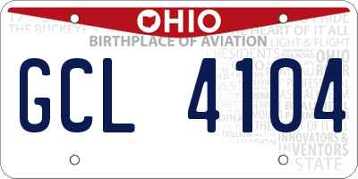 OH license plate GCL4104