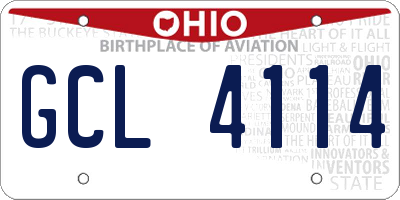 OH license plate GCL4114