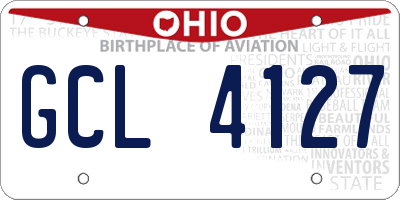 OH license plate GCL4127