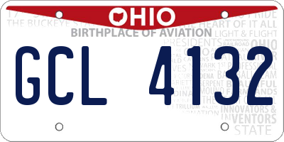 OH license plate GCL4132
