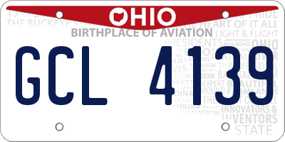 OH license plate GCL4139