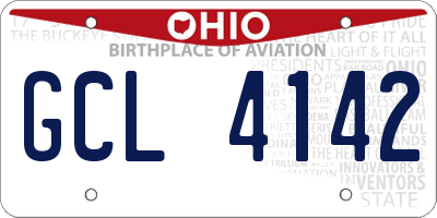 OH license plate GCL4142