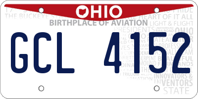 OH license plate GCL4152