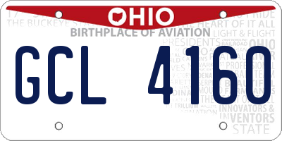 OH license plate GCL4160