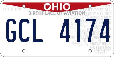 OH license plate GCL4174