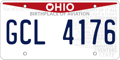 OH license plate GCL4176
