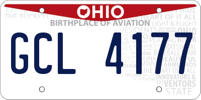 OH license plate GCL4177