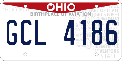 OH license plate GCL4186