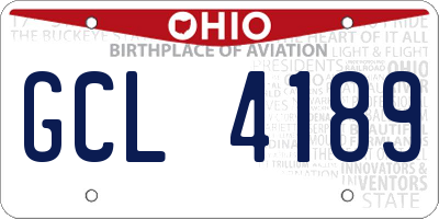 OH license plate GCL4189