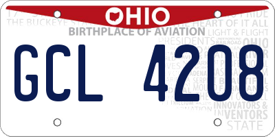 OH license plate GCL4208