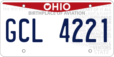 OH license plate GCL4221