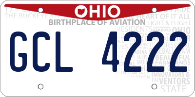 OH license plate GCL4222
