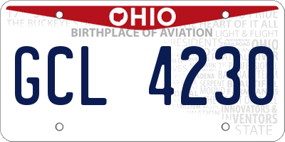 OH license plate GCL4230
