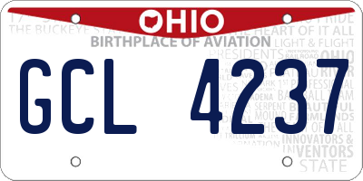 OH license plate GCL4237