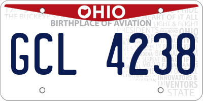 OH license plate GCL4238