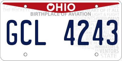 OH license plate GCL4243