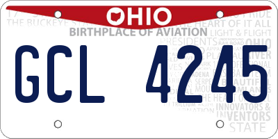 OH license plate GCL4245