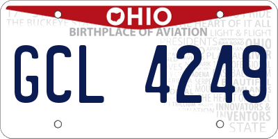 OH license plate GCL4249