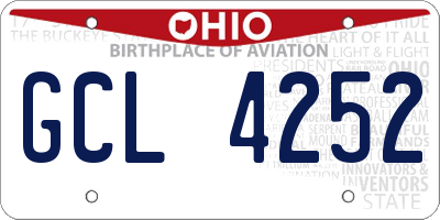 OH license plate GCL4252