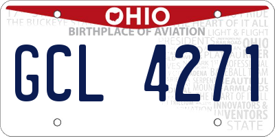 OH license plate GCL4271