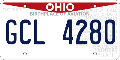 OH license plate GCL4280