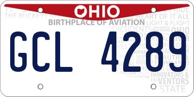 OH license plate GCL4289