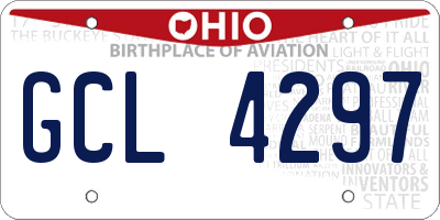 OH license plate GCL4297