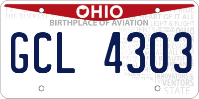 OH license plate GCL4303