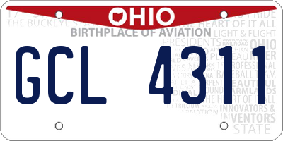 OH license plate GCL4311