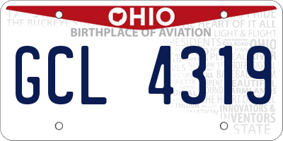 OH license plate GCL4319
