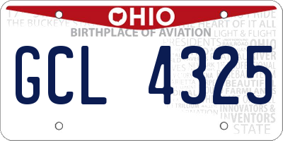 OH license plate GCL4325