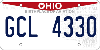 OH license plate GCL4330