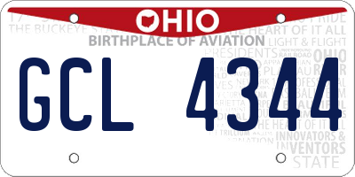 OH license plate GCL4344