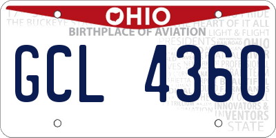 OH license plate GCL4360