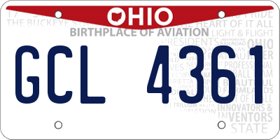 OH license plate GCL4361