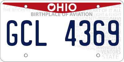 OH license plate GCL4369